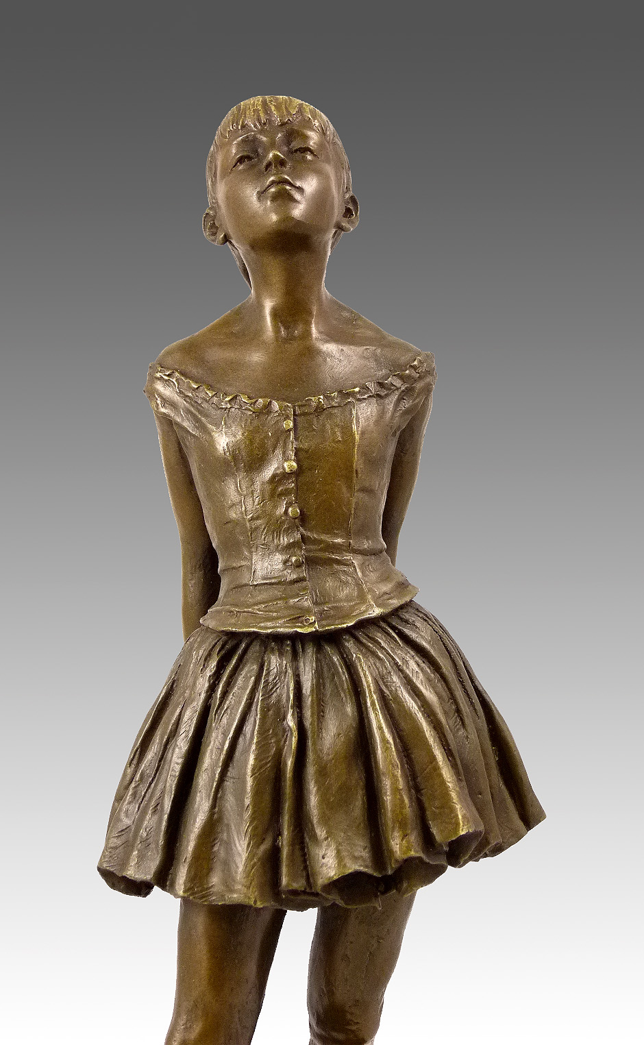 Kleine Bronze Vierzehnjährige Tänzerin signiert Edgar