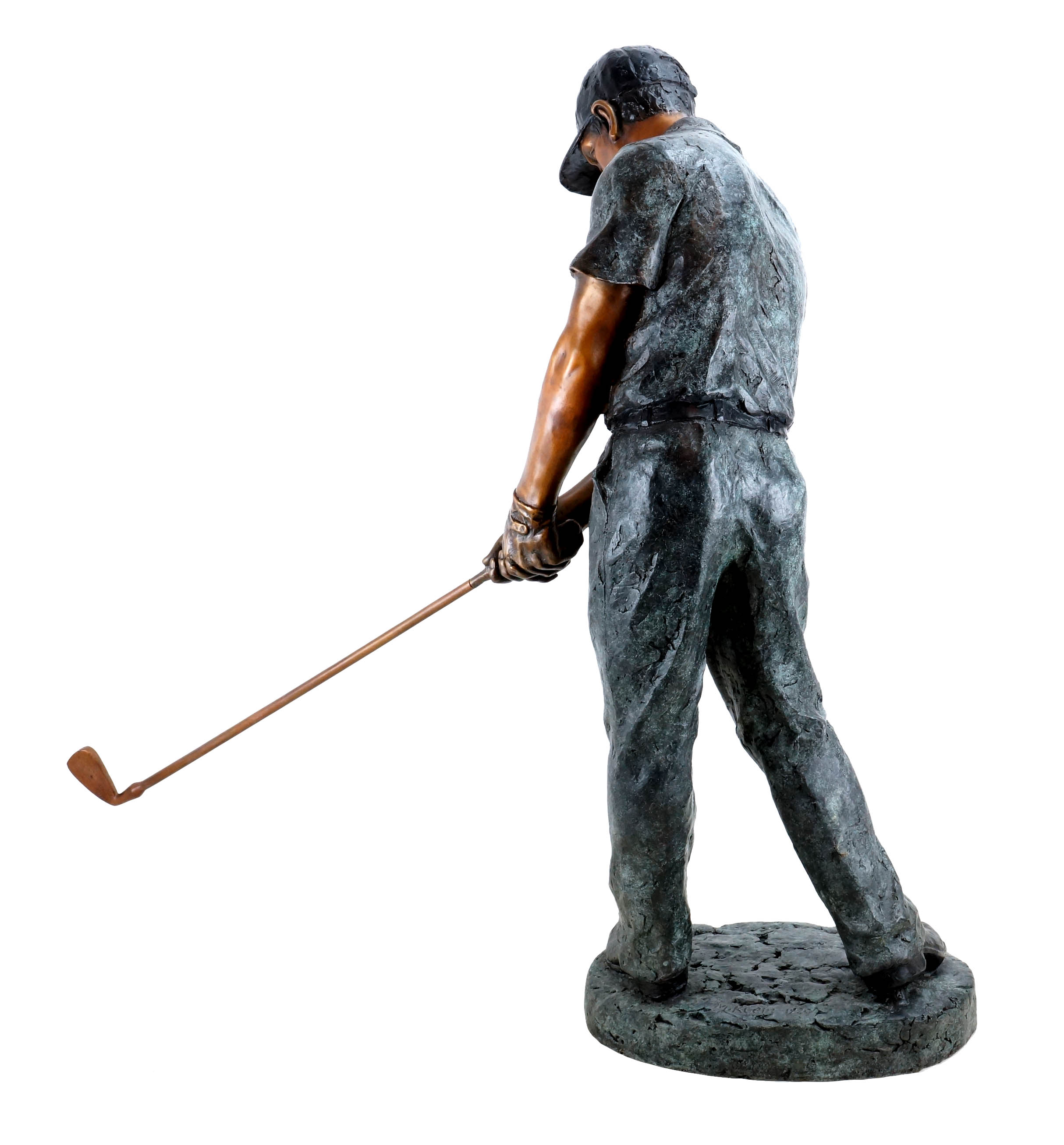 Moderne Bronze Skulptur Golfer limitiert Große Golfspieler Statue