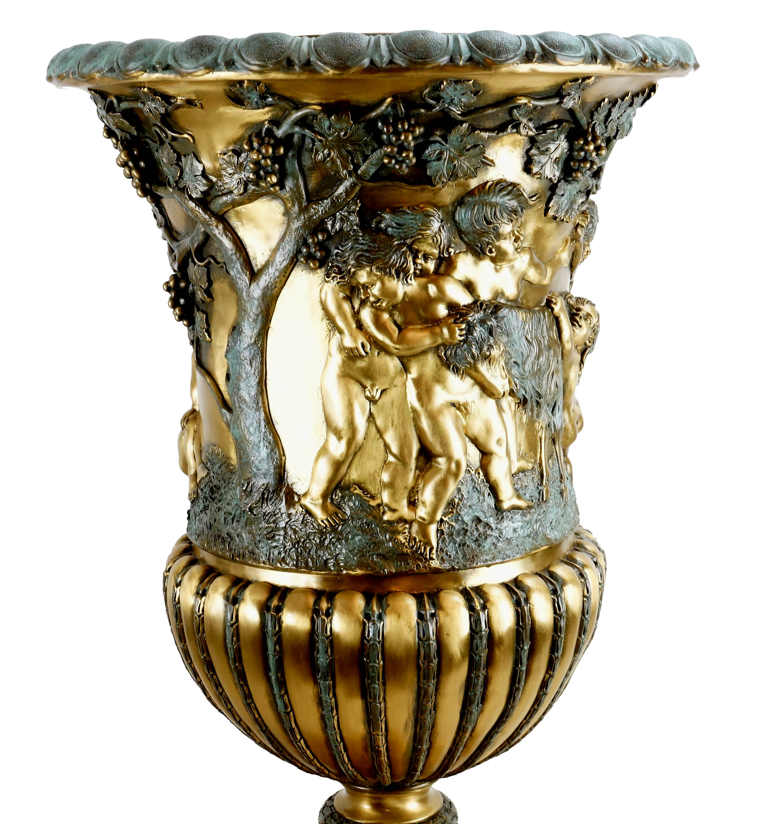 XXL Jugendstil Amphore Große Vase aus Bronze signiert Lorenzl